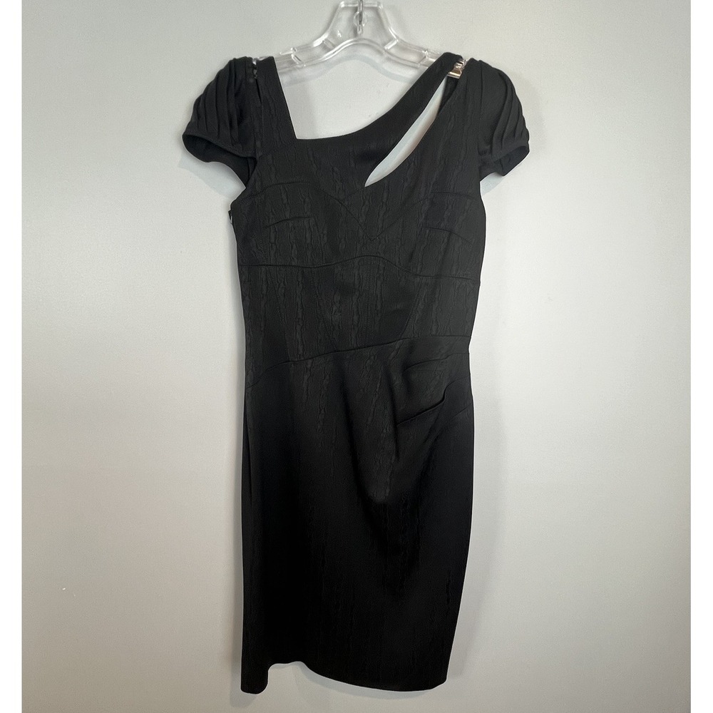 Karen Millen Black Cocktail Dress US Size 10 Asymmetric Neckline Cutout